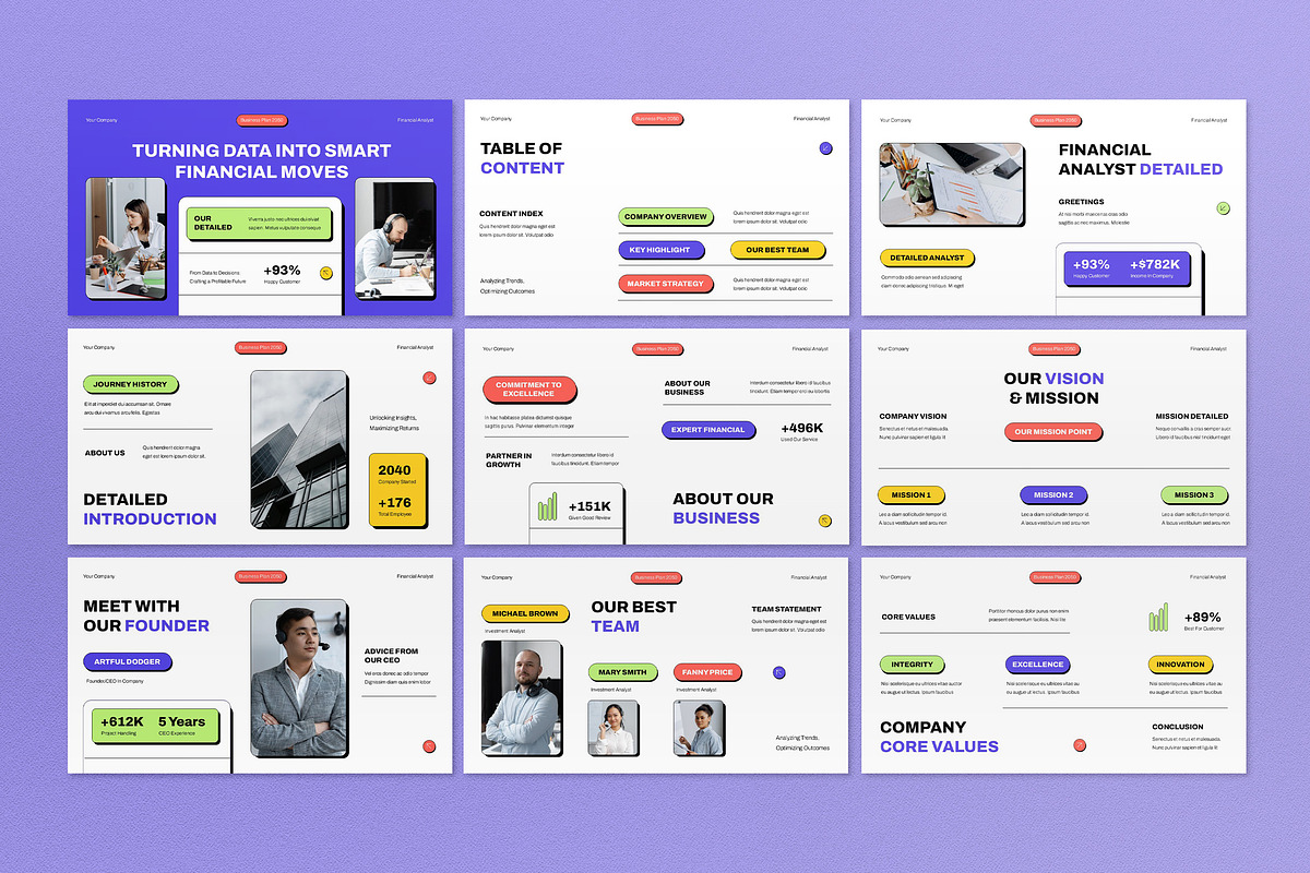 White Financial Analyst Google Slide, a Presentation Template by graphicook (Photo 3 of 4)