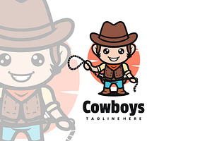 Cowboys Cartoon Logo Design.