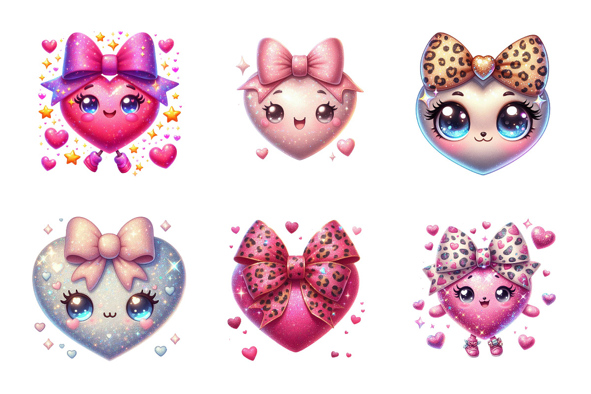 Glitter Pink Bow Heart Png, an Illustration by SinaCreation (Photo 3 of 11)