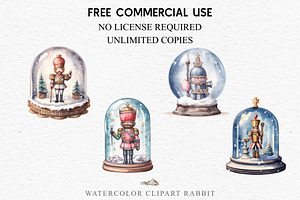 Christmas Snow Globe Nutcracker Art