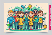 Cleaning crew with tools, an Illustration by Tanuart (Thumbnail 1 of 2)