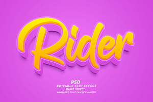 Rider PSD 3D Editable Text Effect