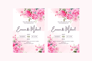 Pink Wedding Invitation Card