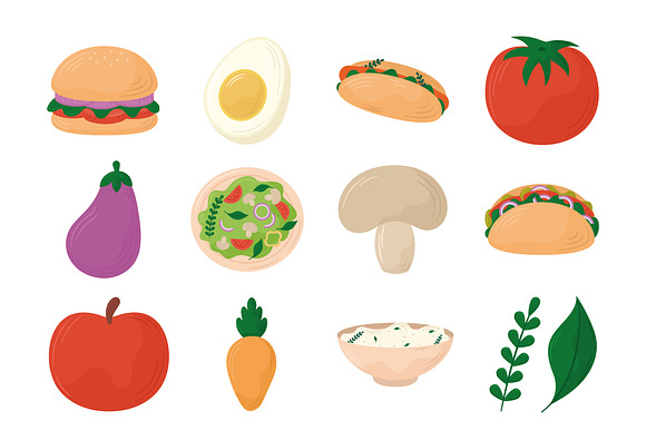 Healthy Food Illustration Set preview 2