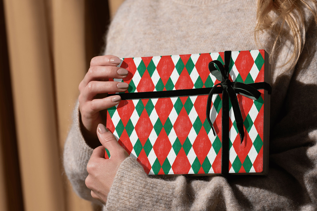 Red,White & Green Decorative Pattern, a Pattern Graphic by Pattern Whimsy (Photo 4 of 9)