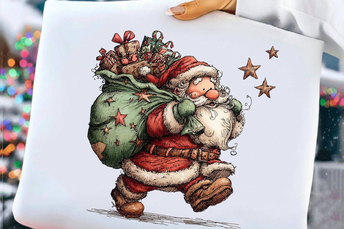 Whimsical Santa Claus Clipart, an Illustration by Craft Nest (Photo 7 of 9)