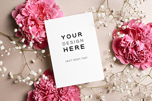 Invitation or greeting card mockup