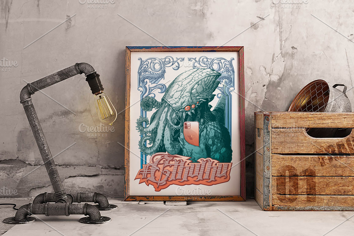 #Cthulhu with iPhone, an Illustration by inshader (Photo 5 of 6)