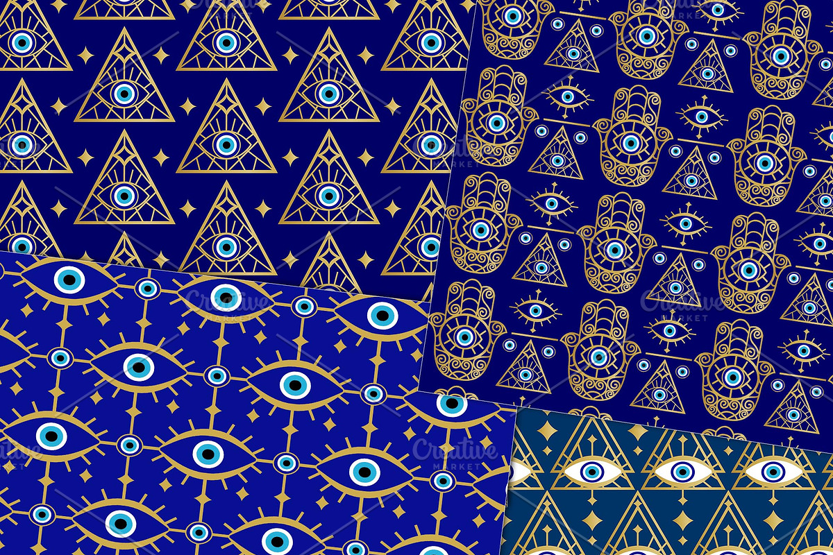 Evil Eye Seamless Pattern, Humsa, a Pattern Graphic by NS Arts Shop (Photo 2 of 4)