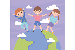 world childrens day cartoon, a Person Illustration by studiogstock