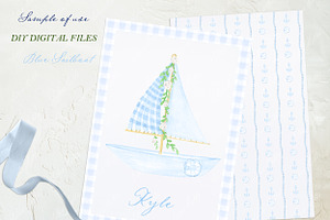 Sailboat Boy Birthday Party Invite