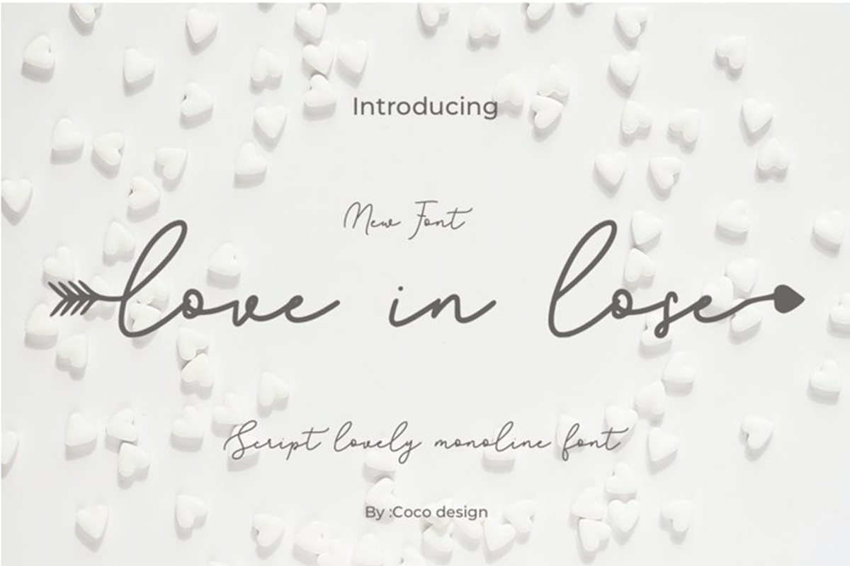 love in lose, a Script Font by cocodesign (Photo 1 of 5)