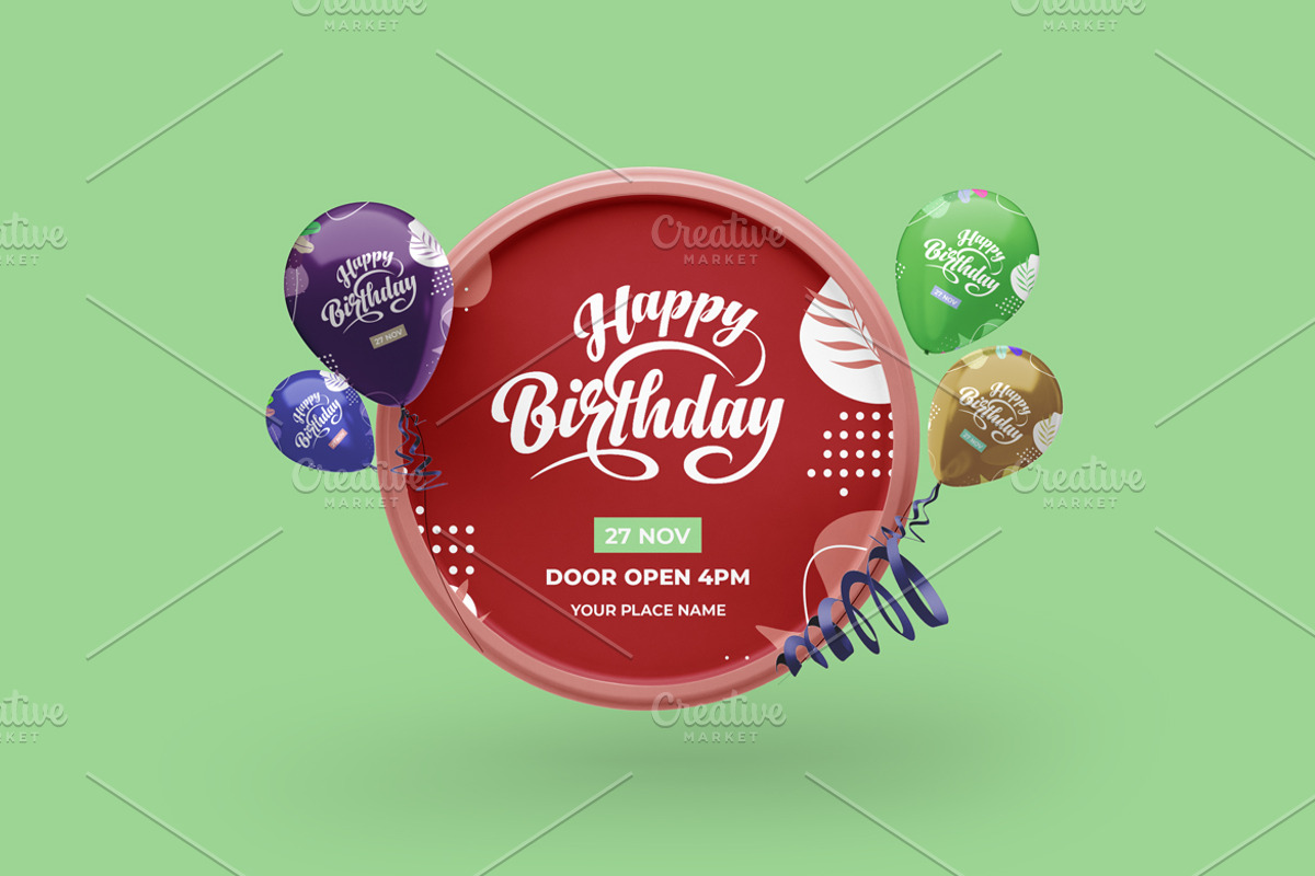 Balloon Mockup, an Advertising Mockup by Qaleb Studio