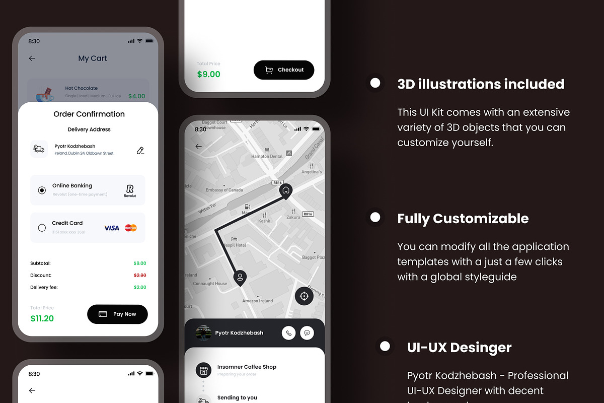CoffeeShop Mobile App UI Kit - Figma, an UI Kit Template by Pixel Craft UI (Photo 3 of 8)