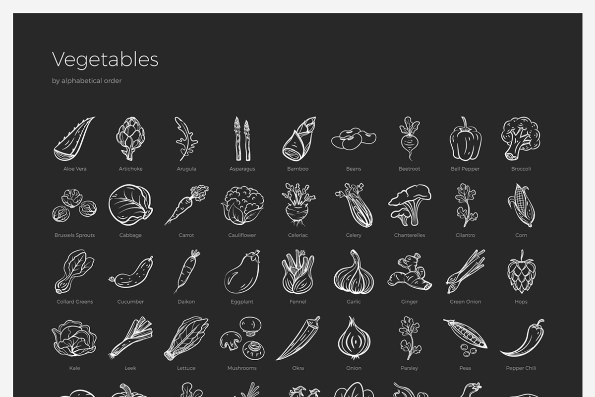 Fruits & Vegetables + Badges, an Outline Icon by Uniko Studio (Photo 6 of 12)