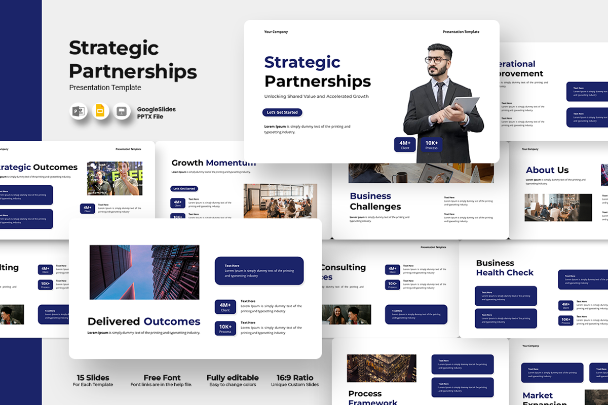 Strategic Partnerships Google Slides, a Presentation Template by QR Design Studio (Photo 1 of 3)