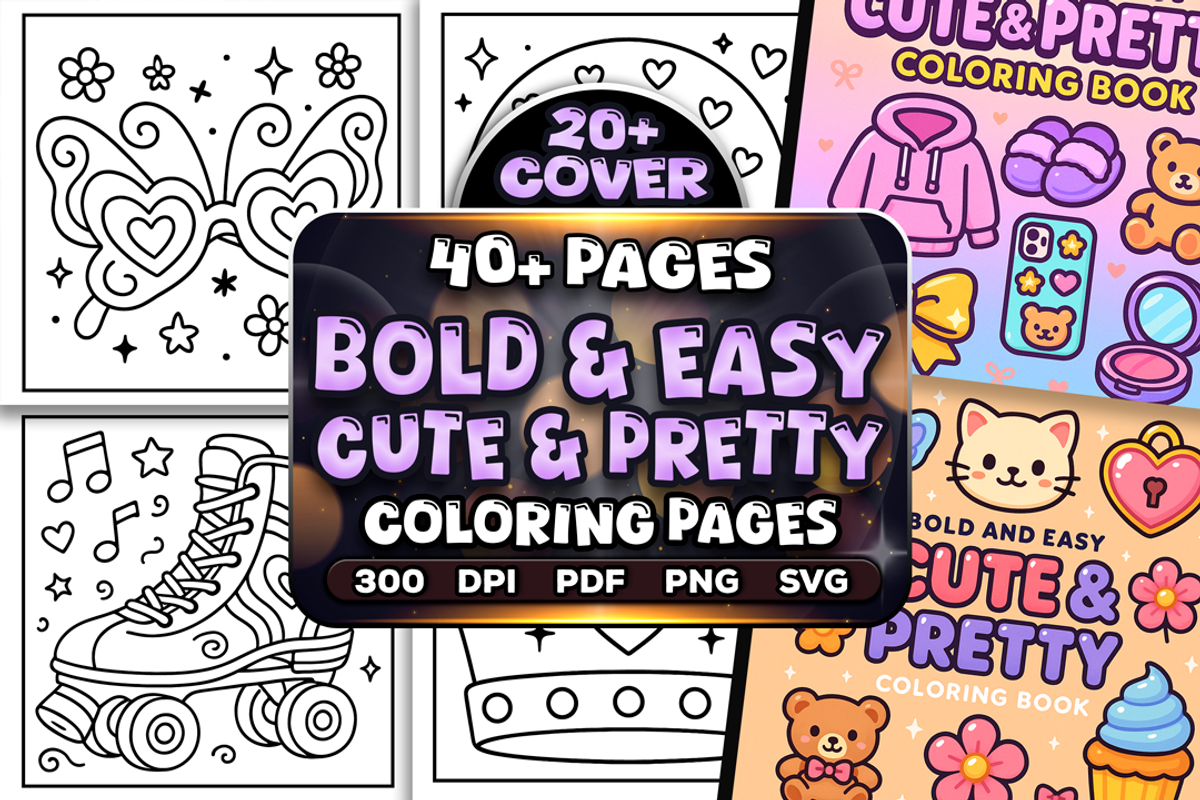 Easy Cute and Pretty Coloring Pages