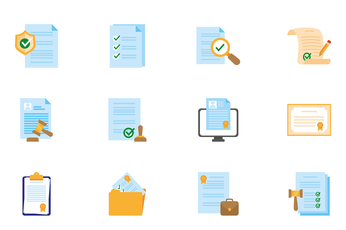 Legal Documents Icon Set