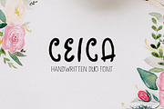 Ceica Handwritten Duo Font + Bonus, a Script Font by Creativetacos (Thumbnail 1 of 6)