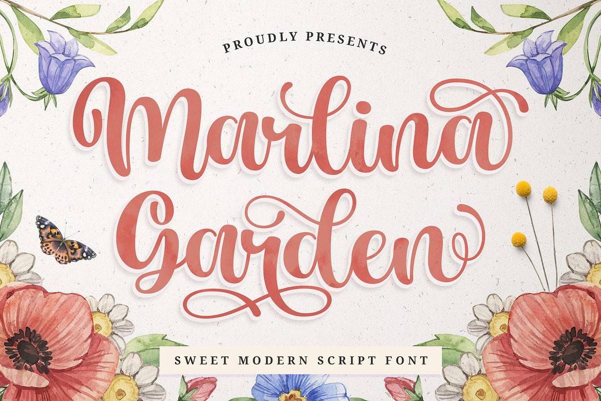 Marlina Garden - Sweet Modern Script, a Script Font by Kotak Kuning Studio (Photo 1 of 10)