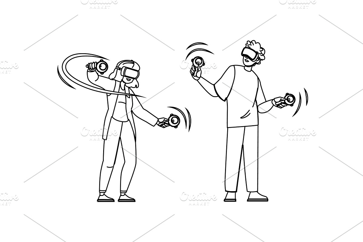 vr futuristic augmented reality, a Person Illustration by pikepicture
