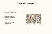 Summer Floral Seamless Patterns, a Pattern Graphic by Ninterints (Thumbnail 2 of 14)