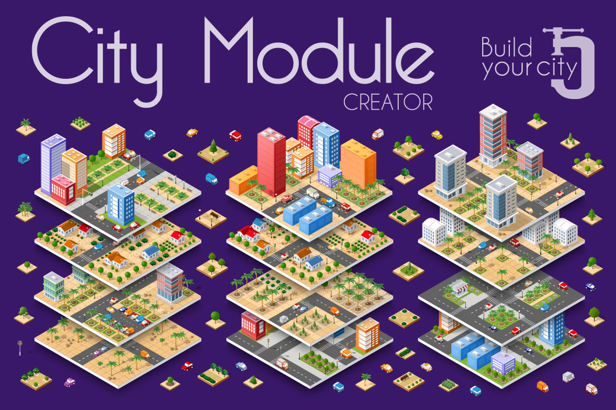 City bundle module city set, an Object Graphic by AlexZeL (Photo 5 of 21)