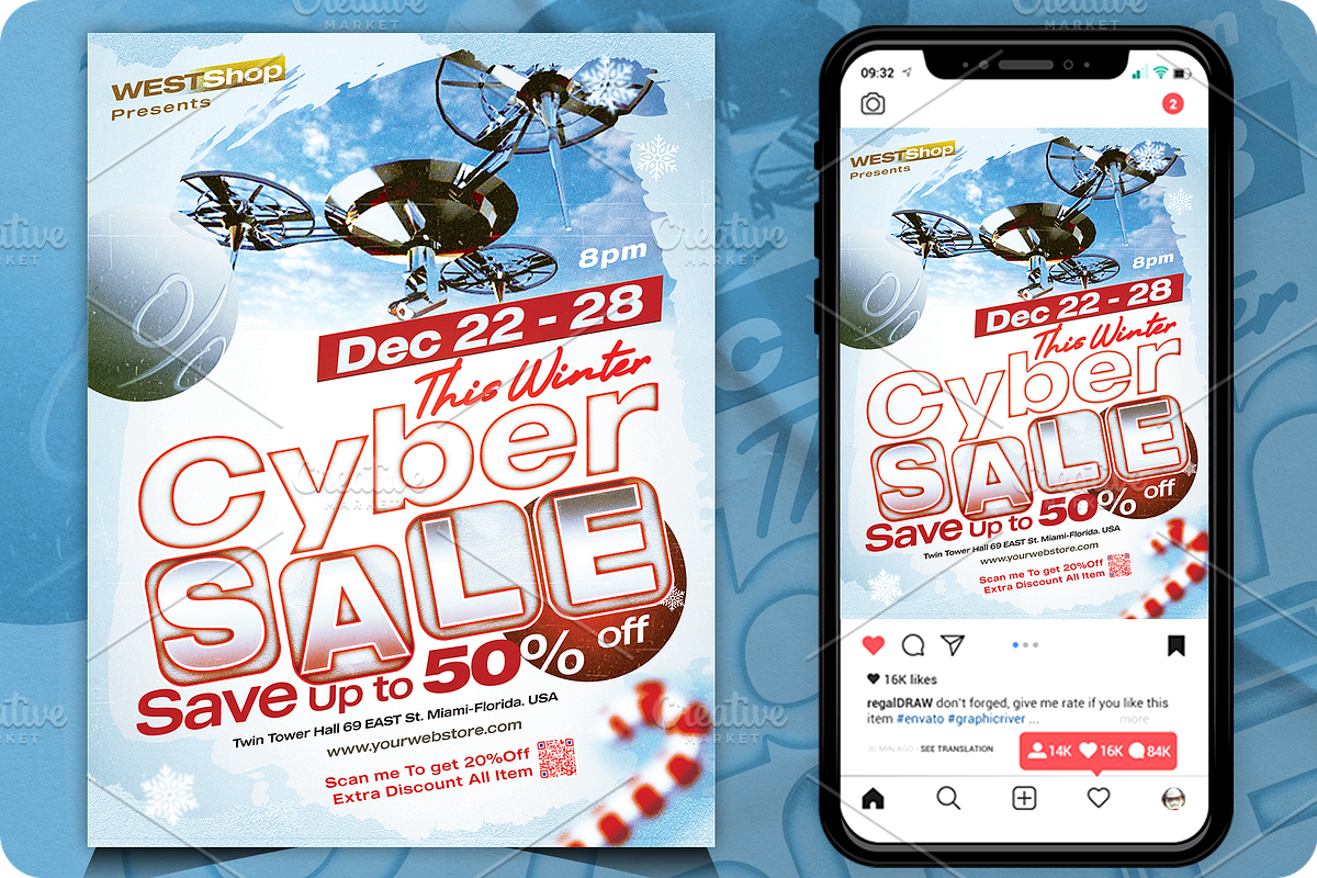 Cyber Sale Flyer, a Flyer Template by regalDRAW (Photo 1 of 3)