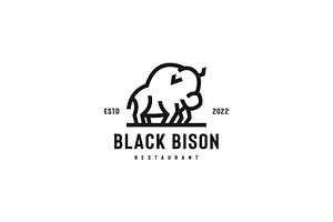 American buffalo logo design, a Branding & Logo Template by vexper