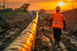 A construction worker in safety gear, a Photo by Tanuart