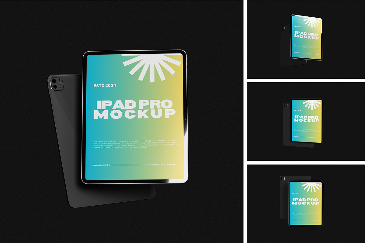 iPad Pro Mockup, an iPad Mockup by HanaSaka_Studio (Photo 1 of 5)