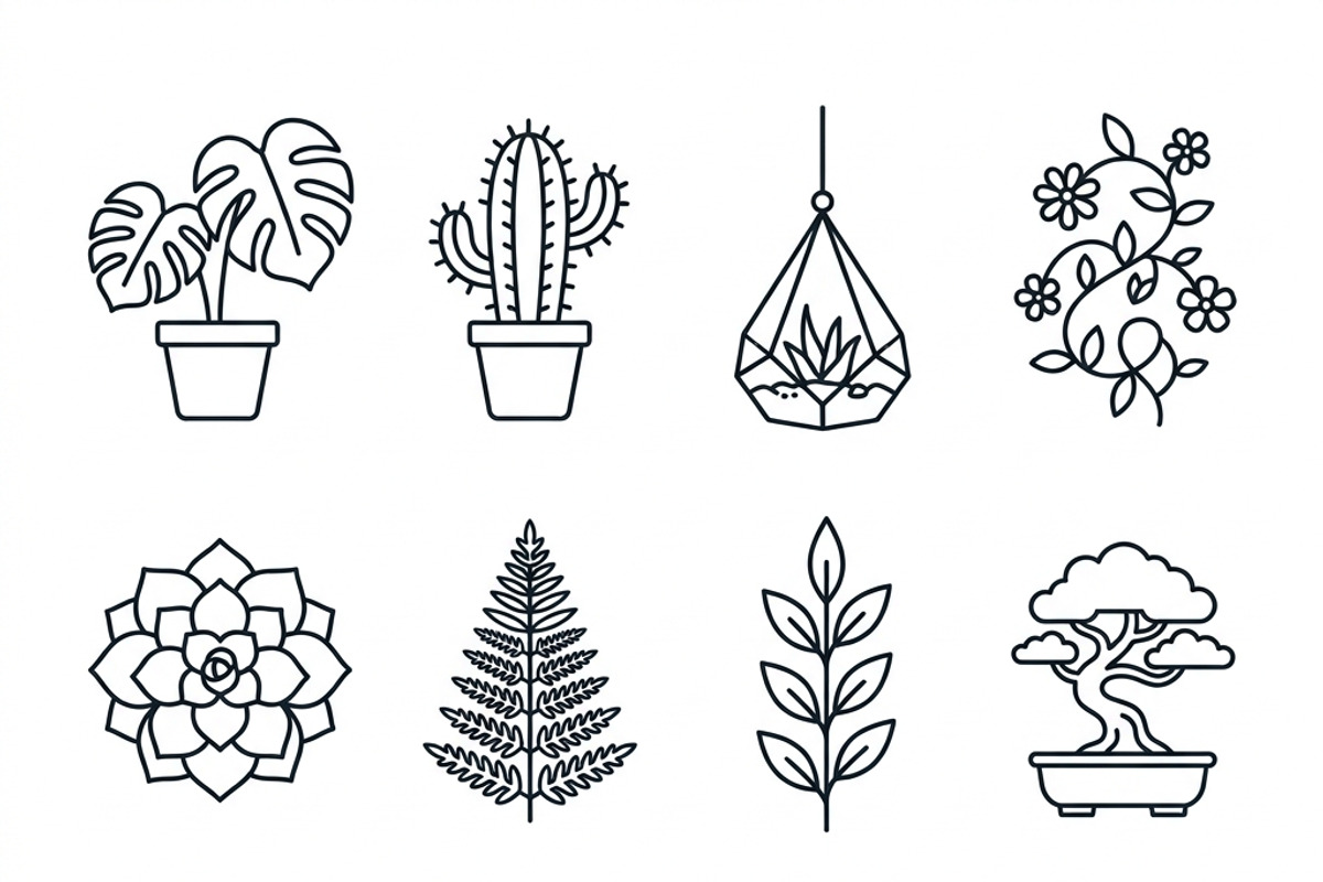 Bundles Set Flower Market Icons, an Outline Icon by adenpinkstore (Photo 11 of 12)