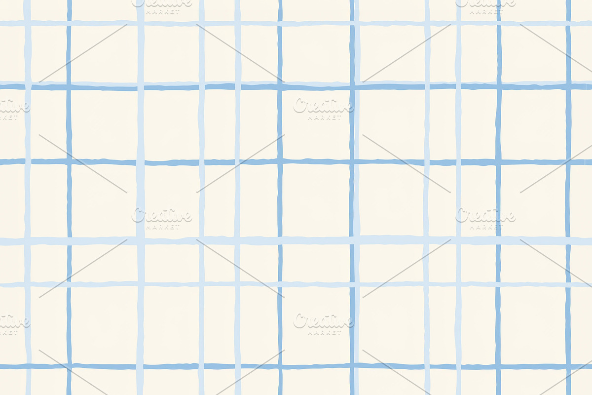 Seamless pattern, hand drawn blue plaid lines forming a seamless, a Pattern Graphic by Studio ANNA