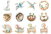Dinosaur Nursery Baby Shower Clipart, a Seasonal Illustration by CitraGraphics (Thumbnail 2 of 7)