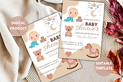 Baby Shower Invitation Template, an Invitation Template by SimoDigitalArt (Thumbnail 2 of 8)