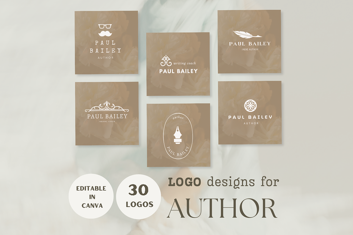 Editable logo template for author, a Branding & Logo Template by Petite Zakka Boutique (Photo 1 of 7)