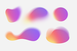 Grainy Mesh Gradient Shapes PNG