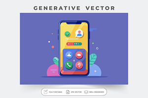 Vibrant smartphone call interface di, a Graphic by Iftikhar Alam