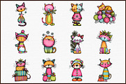 Whimsical Christmas Cat Clipart, an Illustration by Sublimation Artist (Thumbnail 3 of 6)
