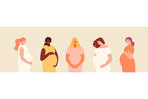 Pregnant happy women
