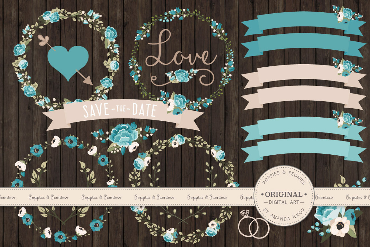 Wedding Floral Clipart & Vectors, an Illustration by Amanda Ilkov (Photo 2 of 4)