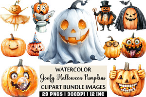 Goofy Halloween Pumpkins PNG Set, an Illustration by Craft Nest