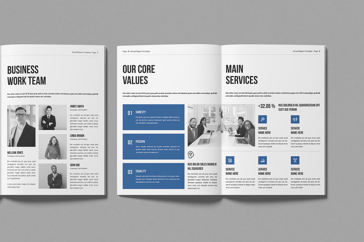 Annual Report Template, a Brochure Template by Work-Envance (Photo 4 of 7)