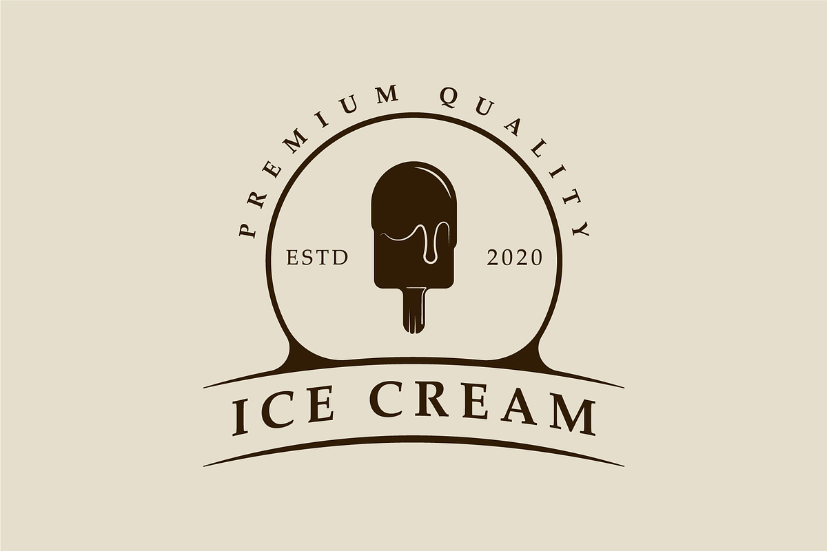 ice cream stick logo vector vintage, a Branding & Logo Template by zyxroun shop