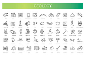 Set of Geology Icons, an Outline Icon by Tettygreen