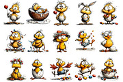 Funny Easter Chick Clipart, an Illustration by OK Design (Thumbnail 3 of 6)