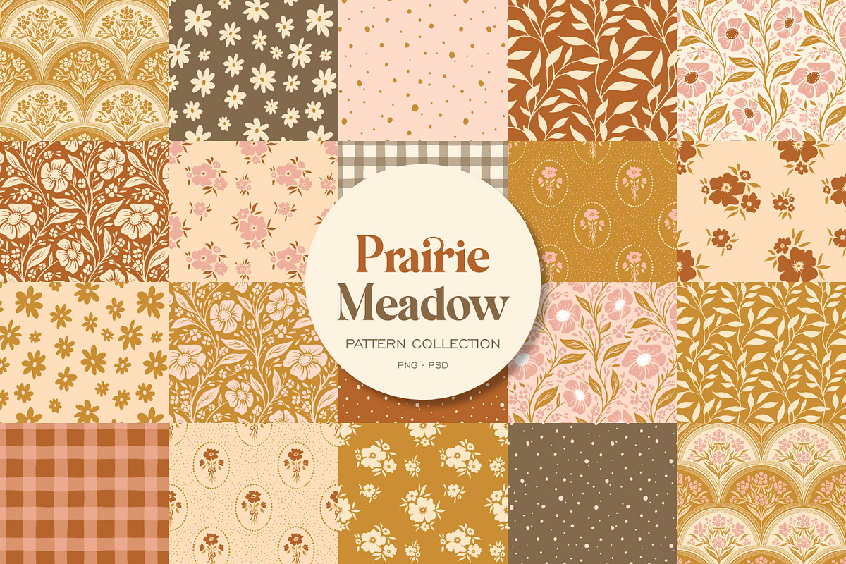 Prairie Meadow Cottagecore Patterns, a Pattern Graphic by Eclectic Anthology (Photo 1 of 13)