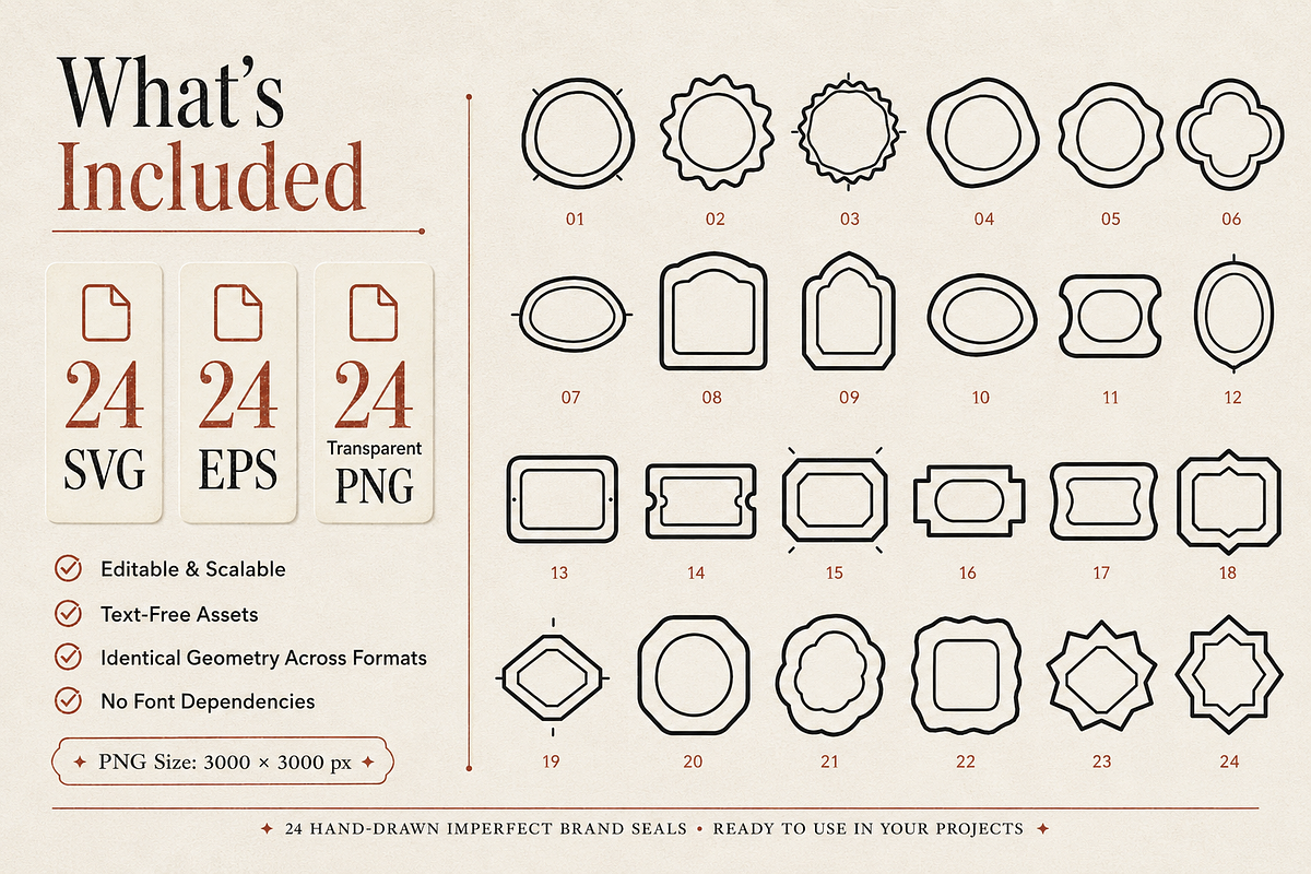 24 Imperfect Hand-Drawn Brand Seals, an Object Graphic by Designs24hr (Photo 9 of 9)