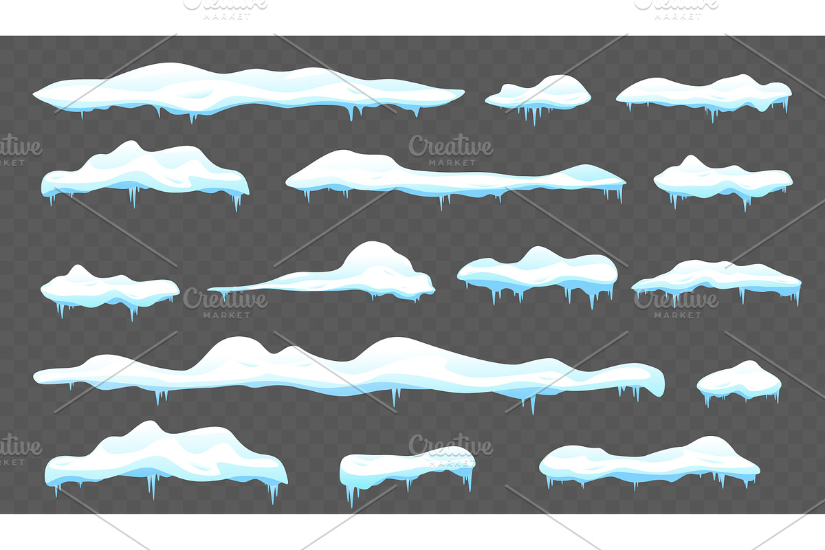 White snow caps or snowdrifts. Icy, an Object Illustration by Vectorbuum