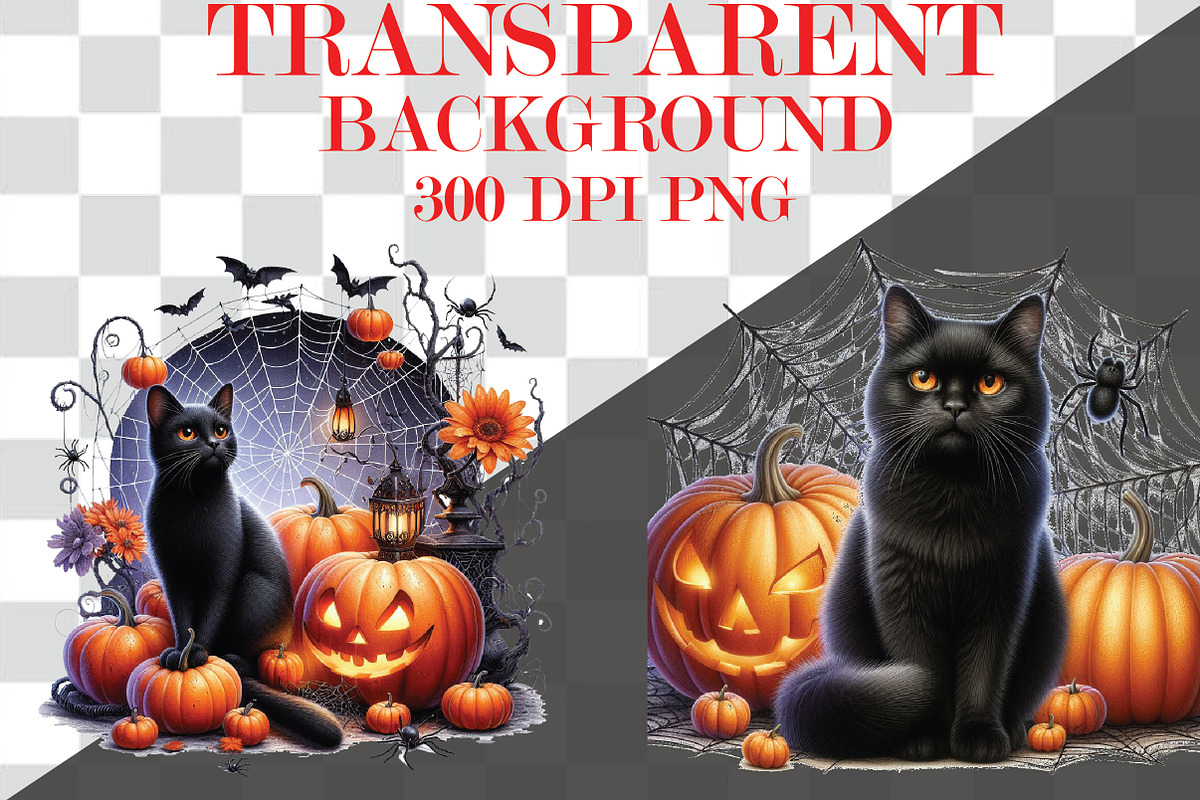 Halloween Black Cat Sublimation, a Seasonal Illustration by Craft Nest (Photo 4 of 4)